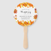 Rustikale Herbstblätter Hochzeit Fächer (Rückseite)