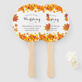 Rustikale Herbstblätter Hochzeit Fächer