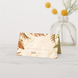 Rustikale Herbstblätter Hochzeit geflochtene Platz Platzkarte