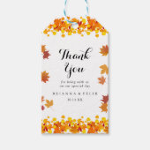 Rustikale Herbstblätter-Hochzeit Geschenkanhänger (Vorderseite)
