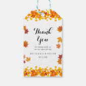 Rustikale Herbstblätter-Hochzeit Geschenkanhänger (Rückseite)