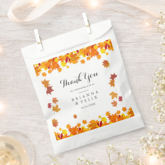 Rustikale Herbstblätter Hochzeit Geschenktütchen
