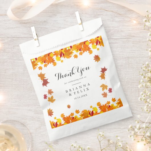Rustikale Herbstblätter Hochzeit Geschenktütchen (Ausgeschnitten)