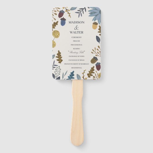 Rustikale Herbstblätter Hochzeit im Herbst Fächer (Vorderseite)