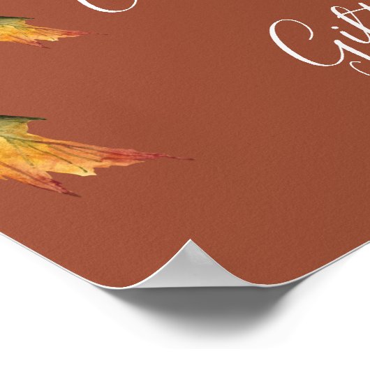 Rustikale Herbstblätter Hochzeit im Herbst Karten  Poster (Ecke)