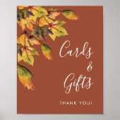 Rustikale Herbstblätter Hochzeit im Herbst Karten  Poster (Vorne)