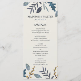 Rustikale Herbstblätter Hochzeit im Herbst Menükarte