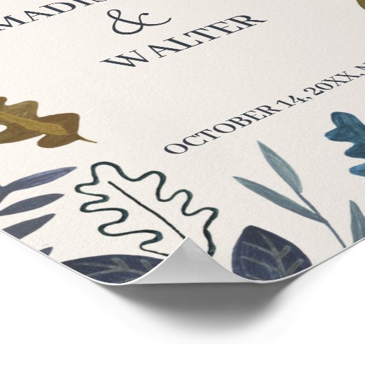 Rustikale Herbstblätter Hochzeit im Herbst Poster (Ecke)