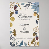 Rustikale Herbstblätter Hochzeit im Herbst Poster (Vorne)