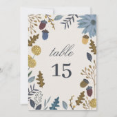 Rustikale Herbstblätter Hochzeit im Herbst Tischnu Einladung (Vorderseite)