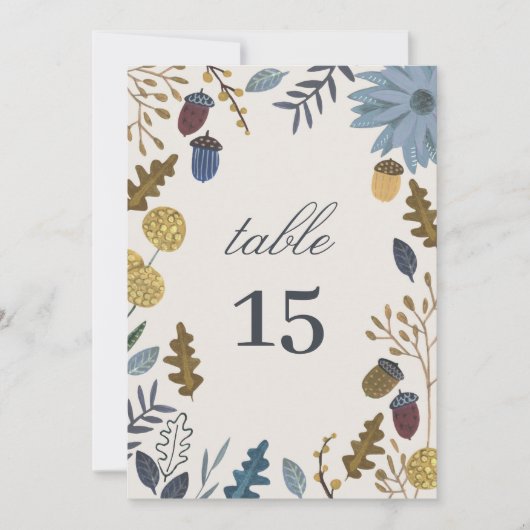 Rustikale Herbstblätter Hochzeit im Herbst Tischnu Einladung (Vorderseite)