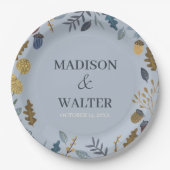 Rustikale Herbstblätter Hochzeit im Herbst Tischnu Pappteller (Vorderseite)