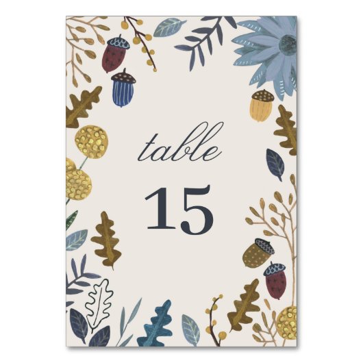 Rustikale Herbstblätter Hochzeit im Herbst Tischnu Tischnummer (Vorderseite)