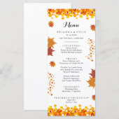 Rustikale Herbstblätter Hochzeit Menükarte (Vorne/Hinten)