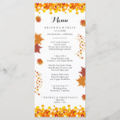 Rustikale Herbstblätter Hochzeit Menükarte (Vorderseite)