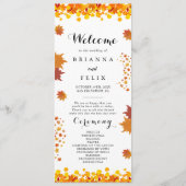 Rustikale Herbstblätter-Hochzeit Programm (Vorderseite)