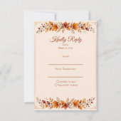 Rustikale Herbstblätter-Hochzeit RSVP Karte (Vorderseite)