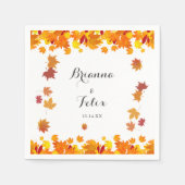 Rustikale Herbstblätter Hochzeit Serviette (Vorderseite)