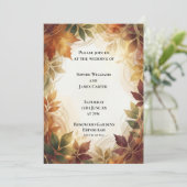 Rustikale Herbstblätter Hochzeitseinladung Einladung (Stehend Vorderseite)