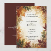 Rustikale Herbstblätter Hochzeitseinladung Einladung (Vorne/Hinten)