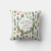 Rustikale Herbstblätter Kinderzimmer Birth Stats P Kissen (Vorderseite)