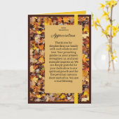 Rustikale Herbstblätter Pastor Dankeskarten Karte (Gelbe Blume)