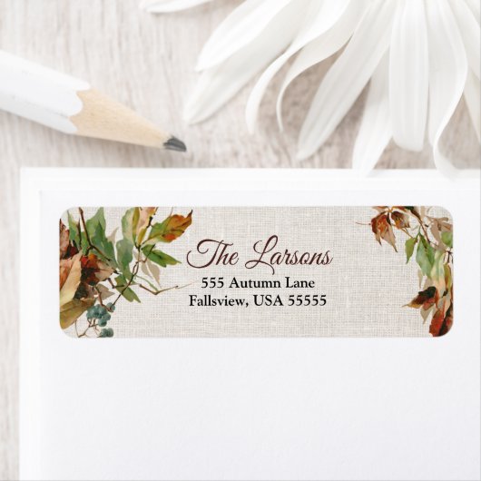 Rustikale Herbstblätter und -Linen (Insitu)