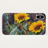 Rustikale Herbstblätter und Sonnenblumen Case-Mate iPhone Hülle (Rückseite (Horizontal))