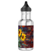 Rustikale Herbstblätter und Sonnenblumen Edelstahlflasche (Rechts)