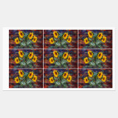 Rustikale Herbstblätter und Sonnenblumen Etiketten (Blatt)
