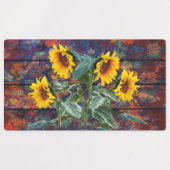 Rustikale Herbstblätter und Sonnenblumen Etiketten (Design 2)