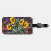 Rustikale Herbstblätter und Sonnenblumen Gepäckanhänger (Rückseite horizontal)