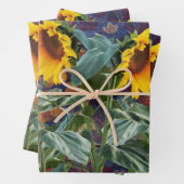 Rustikale Herbstblätter und Sonnenblumen Geschenkpapier Set (Beispiel)