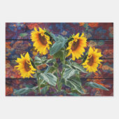 Rustikale Herbstblätter und Sonnenblumen Geschenkpapier Set (Vorderseite)