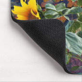 Rustikale Herbstblätter und Sonnenblumen Mousepad (Ecke)