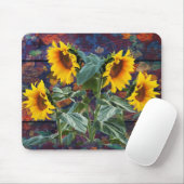Rustikale Herbstblätter und Sonnenblumen Mousepad (Mit Mouse)