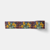 Rustikale Herbstblätter und Sonnenblumen Satinband (Vorderseite)