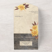 Rustikale HerbstBlume auf Holz All In One Einladung (Außenbereich)