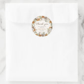 Rustikale Herbstblumen-Baby-Shower-Dankeschön Runder Aufkleber (Tasche)