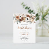 Rustikale Herbstblumen | Brautparty Postkarte (Stehend Vorderseite)