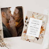 Rustikale Herbstblumen-Foto-Hochzeit Einladung