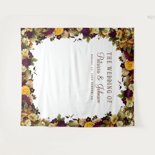 Rustikale Herbstblumen Hochzeitssaison Foto Stand Wandteppich (Vorderseite (Horizontal))