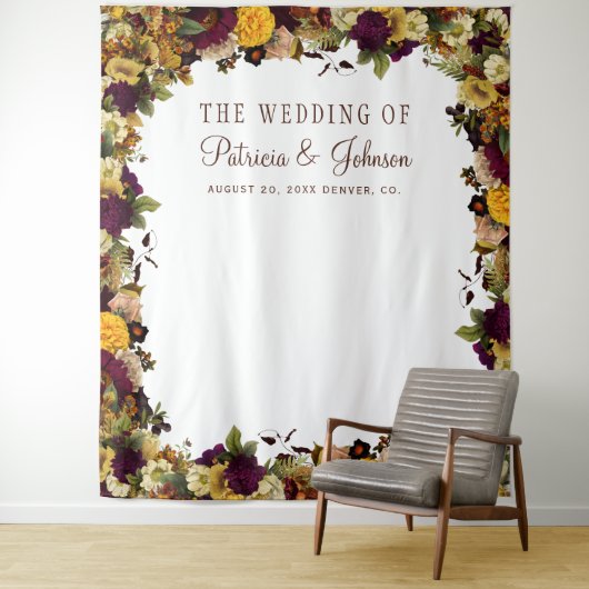 Rustikale Herbstblumen Hochzeitssaison Foto Stand Wandteppich (Beispiel)