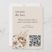 Rustikale Herbstblumen QR-Code Foto-Sharing-Karte Einladung (Vorderseite)