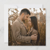 Rustikale Herbstblumen-Rahmen-Foto Hochzeit Einladung (Rückseite)