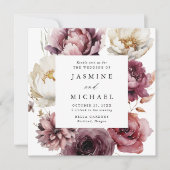 Rustikale Herbstblumen-Rahmen-Foto Hochzeit Einladung (Vorderseite)