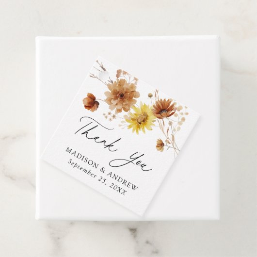 Rustikale Herbstblumen und Wildblumen Hochzeiten Geschenkanhänger (Beispiel)