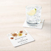 Rustikale Herbstblumen und Wildblumen Hochzeiten Rechteckiger Pappuntersetzer (Vor Ort)