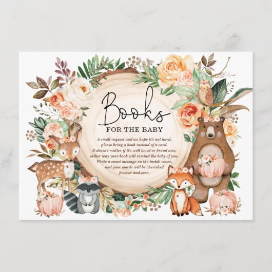 Rustikale Herbstblumenbücher für Kleinkinder Begleitkarte (Vorderseite)