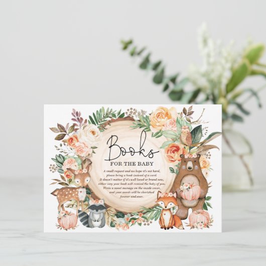 Rustikale Herbstblumenbücher für Kleinkinder Begleitkarte (Stehend Vorderseite)